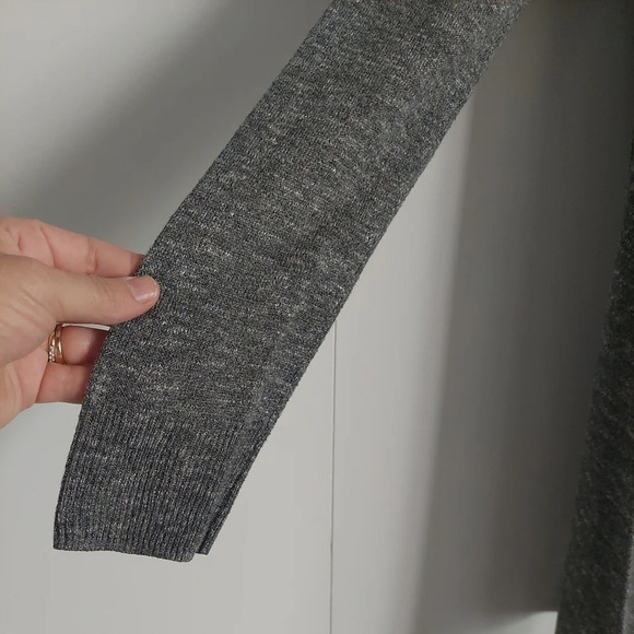 VINCE Drapey Open Front Waterfall Cardigan Small Spacedye black gray - Picture 2 of 6